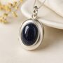 Personalised Sterling Silver Twinkling Blue Goldstone Locket, thumbnail 1 of 12