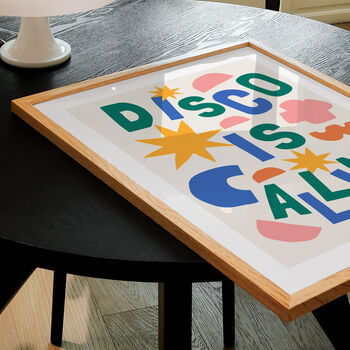 Retro Colourful Disco Is Calling Wall Print, 5 of 5