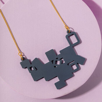 Geometric Cubes Statement Necklace, 4 of 7