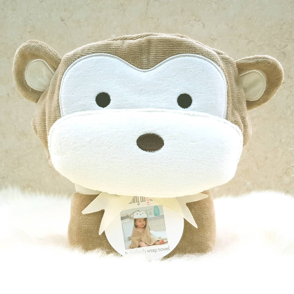 Personalised Cheeky Monkey Baby Towel By Bathing Bunnies
