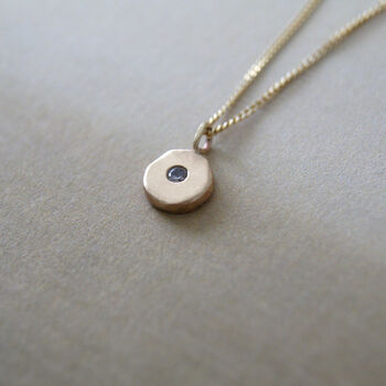 The Pebble 9ct Gold Charm Pendant With White Topaz, 3 of 8