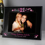 21st Birthday Black Glass Frame 5x7, thumbnail 1 of 2