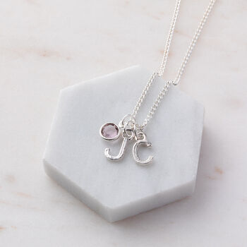 Personalised Swarovski Birthstone And Initial Necklace, 8 of 10