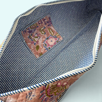 Yoga Mat Bag | Brown, Blue And Lilac Floral Print, 4 of 6