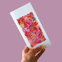 Reusable Handmade Greetings Cards Tall Blank Inside Or Optional Handwritten Message, thumbnail 1 of 8
