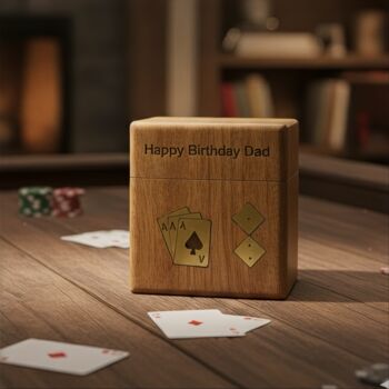Personalised Luxury Card And Dice Set In A Wood Box, 7 of 12