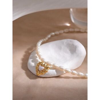 Monaco Vendôme Pearl Gold Love Dangle Charm Necklace, 2 of 3