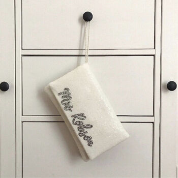 Ivory Sequin Personalised Mrs Clutch, 4 of 7