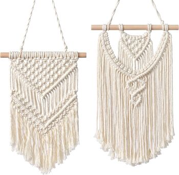 Set Of Macrame Wall Hangings Woven Tapestry, 7 of 12