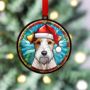 Fox Terrier In Santa Hat Suncatcher Decoration, thumbnail 2 of 6