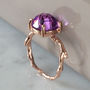 Twig Statement Ring With Square Cushion Cut Amethyst, thumbnail 3 of 4