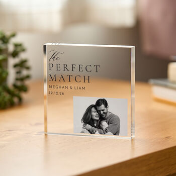 Couple Acrylic Photo Plaque Engagement Keepsake Gift, 2 of 3
