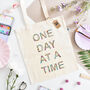 One Day At A Time Illustrated Tote Bag, thumbnail 1 of 9