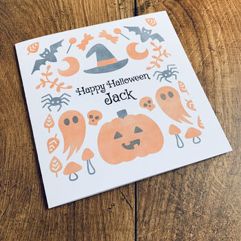 Personalised Happy Halloween Card For Boys Or Girls, 2 of 5