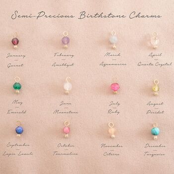 Sterling Silver Semi Precious Birthstone Hoop Earrings, 4 of 6