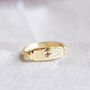 Solid 9ct Gold Personalised Birthstone Signet Ring, thumbnail 1 of 5