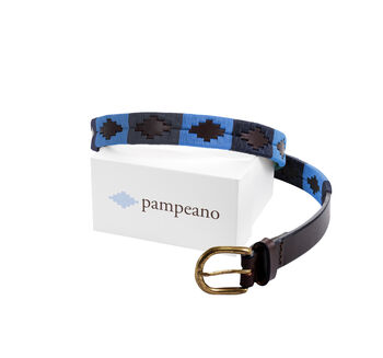 Pampeano 'Azules' Handmade Argentine Leather Polo Belt, 5 of 5