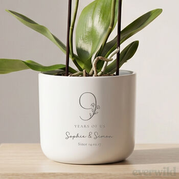 Personalised 9th Anniversary Plant Pot With Plant, 3 of 9