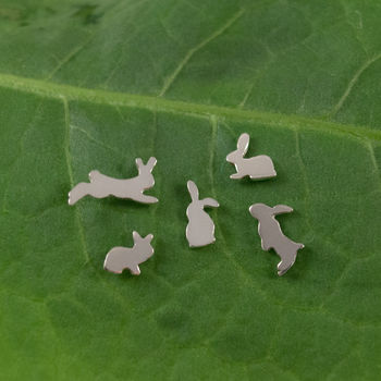 Sterling Silver Rabbit Earrings, 2 of 12