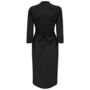 Mabel Long Sleeve Dress In Liquorice Black 1940s Style, thumbnail 2 of 3