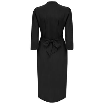 Mabel Long Sleeve Dress In Liquorice Black 1940s Style, 2 of 3