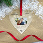 Personalised Couples 1st Christmas Acrylic Hanging Decoration Heart Bauble, thumbnail 1 of 2