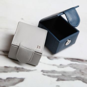 Personalised Leather Cufflink Jewellery Box, 7 of 9