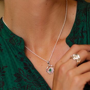 Silver Emerald Necklace, 2 of 7