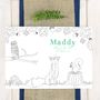 Personalised Woodland Animal Wedding Colour In Placemat, thumbnail 1 of 2