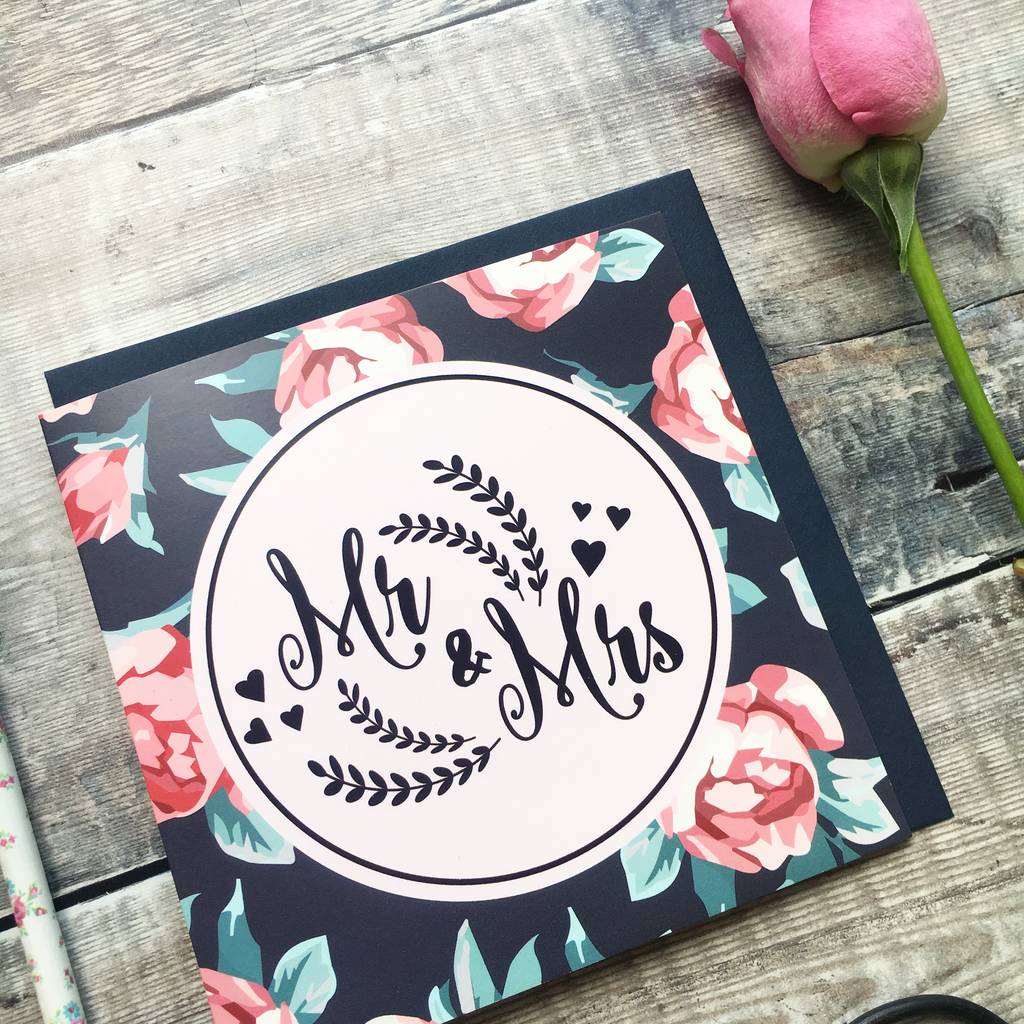 'mr and mrs' luxury wedding card by izzy & pop | notonthehighstreet.com