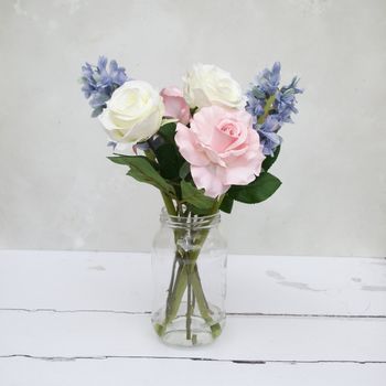 Everlasting Hyacinth And Pink Rose Bouquet, 7 of 7