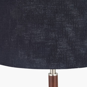 Brushed Silver And Wood Effect Table Lamp, 5 of 8