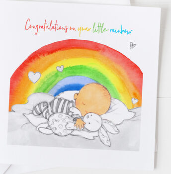 New Baby Card For Rainbow Baby, Christening Card ..4v1a, 3 of 7