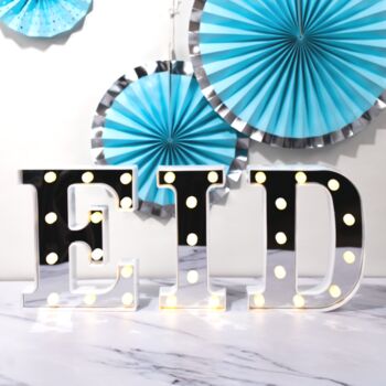 Eid LED Letter Lights Silver Mirrored, 2 of 5