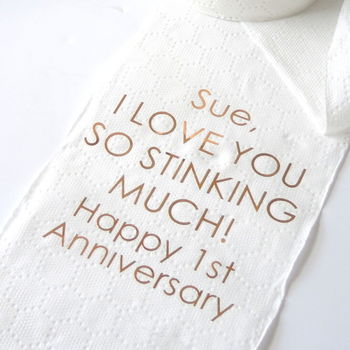 Personalised 1st Anniversary Paper Toilet Roll, 2 of 4