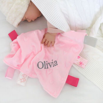 Personalised White Baby Gown And Taggies Comforter Set, 7 of 12