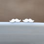 Moustache Earring Studs In Sterling Silver, thumbnail 1 of 5