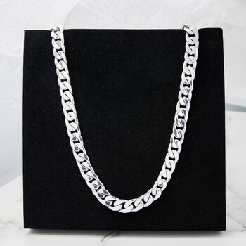 Solid Sterling Silver Mens Curb Chain Necklace, 3 of 6