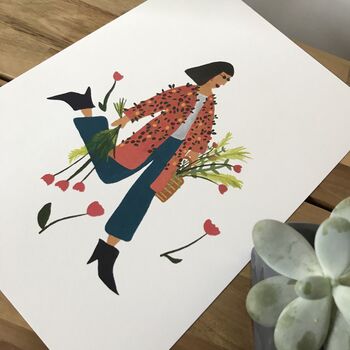 Flower Shopping Woman Art Print, 4 of 5