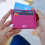 Personalised Monogrammed Leather Credit Card Holder Wallet, thumbnail 1 of 8