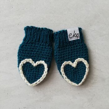Child's Heart Tipped Handmade Mittens, 10 of 12