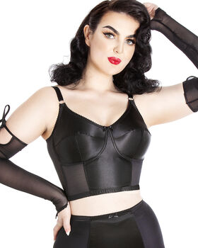 Retro Satin Non Wired Long Line Bra Bride Gift, 8 of 12