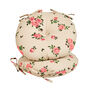 Set Of Two Round Country Rose Seat Pads With Ties, thumbnail 2 of 5
