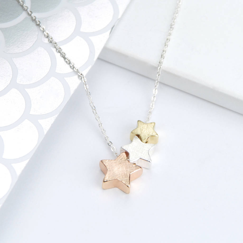 Personalised Triple Star Necklace By Penelopetom | notonthehighstreet.com