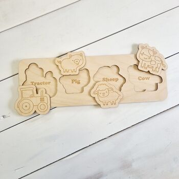 Personalised Children's Wooden Farm Puzzle, 3 of 7
