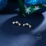 Sterling Silver Tiny Cz Star Trio Stud Earrings, thumbnail 2 of 10