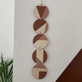 Terracotta And Dusky Pink Geometric Wall Art, 3 of 6