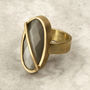 Chunky Gold Faceted Moonstone Ring, thumbnail 1 of 2