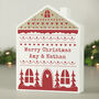 Personalised Christmas Fair Isle Wooden House Ornament, thumbnail 1 of 2