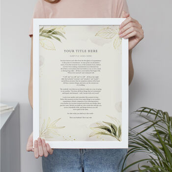 Use Your Own Words Personalised Floral Poem Print, 3 of 7
